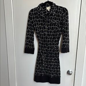 Donna Morgan Black & White Tie Dress